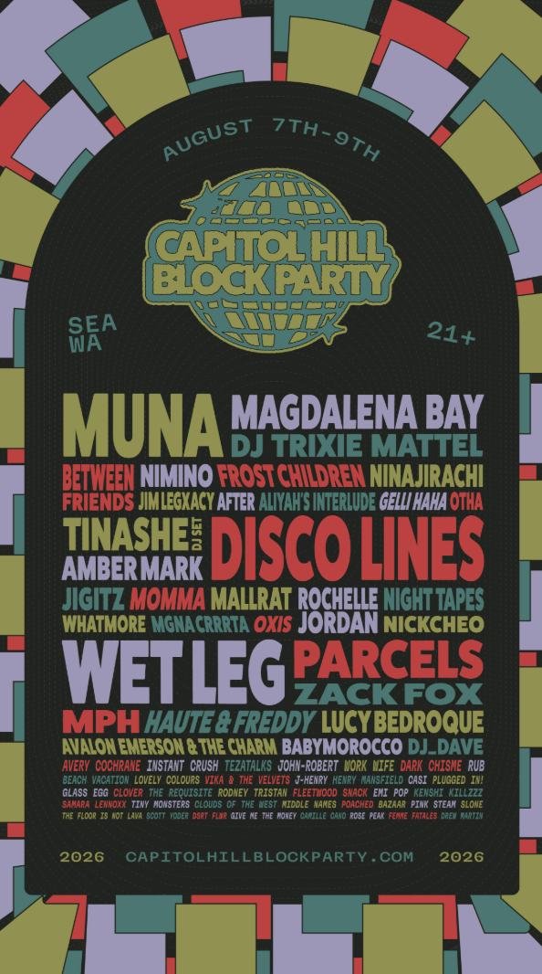 Capitol Hill Block Party 2026 festival lineup poster
