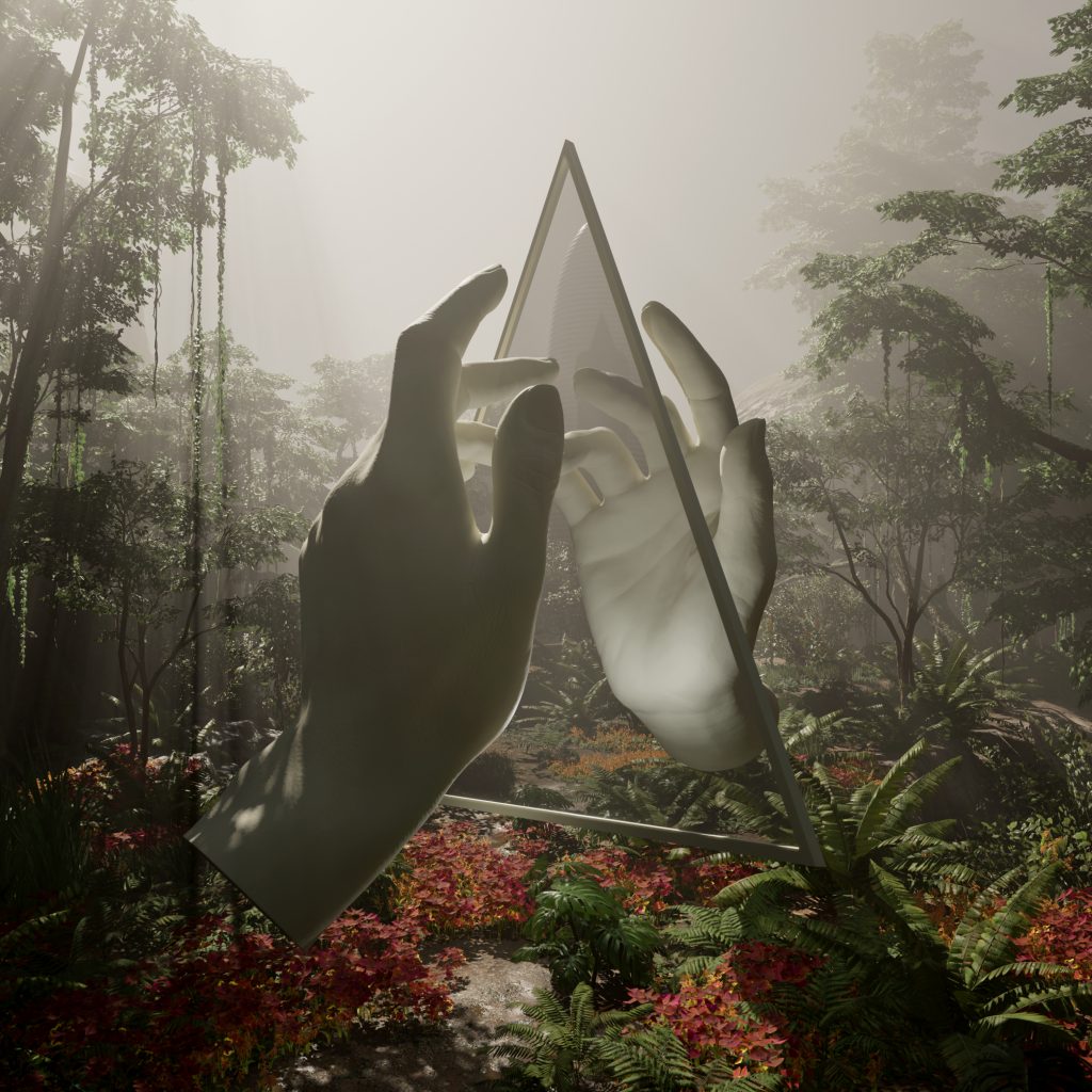 Ladytron Paradises album artwork triangle hands forest electronic pop album 2026