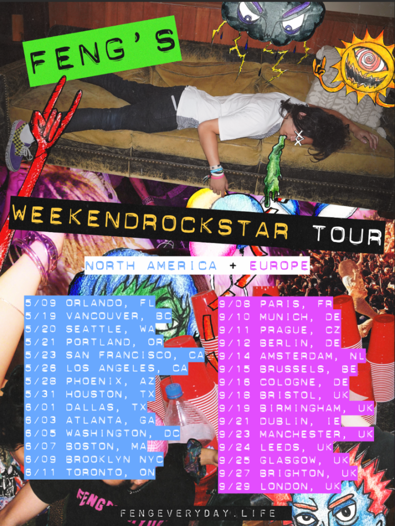 Feng Weekend Rockstar Tour poster featuring North America and Europe tour dates