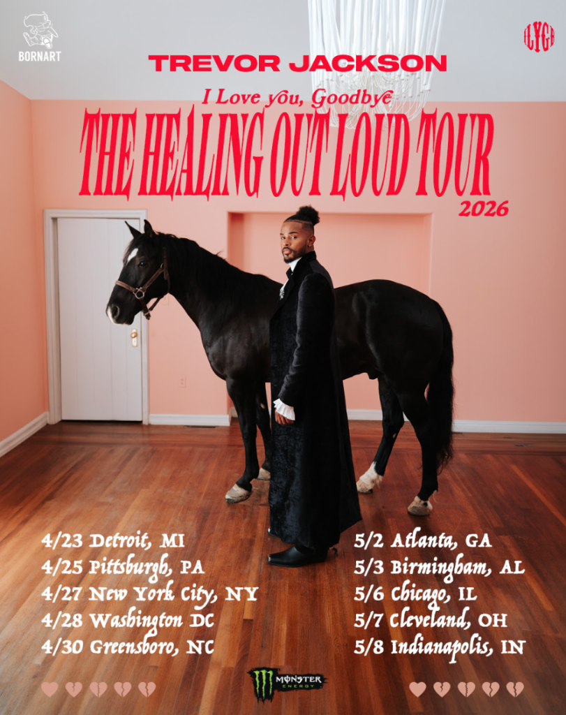 Trevor Jackson Healing Out Loud Tour 2026 poster featuring spring tour dates