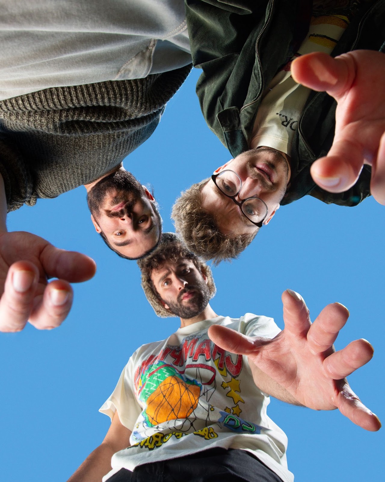 AJR band photo Adam Jack Ryan Met overhead perspective looking down