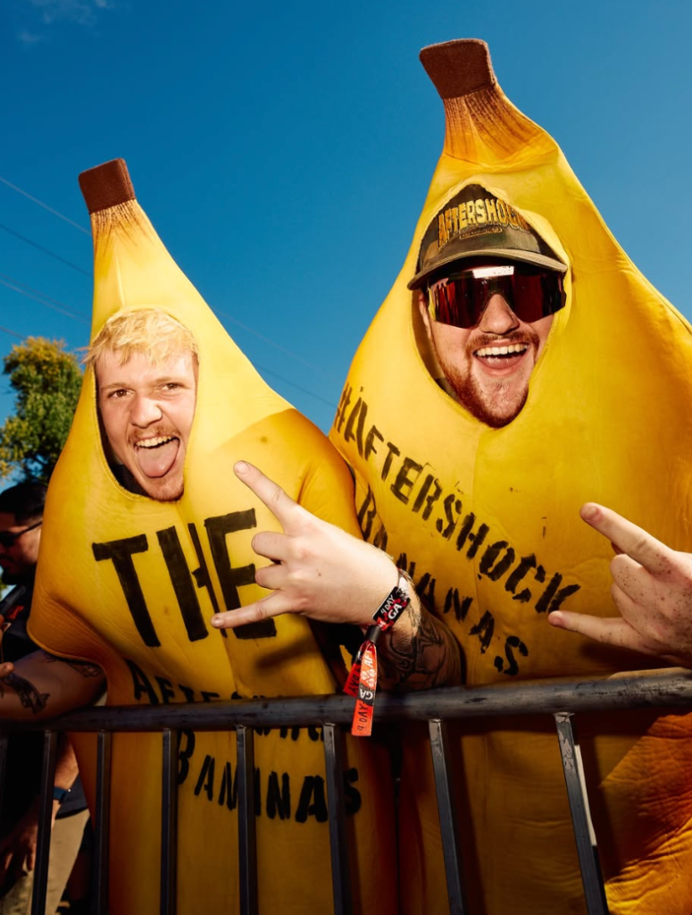 Fans dressed as bananas at Aftershock Festival in Sacramento