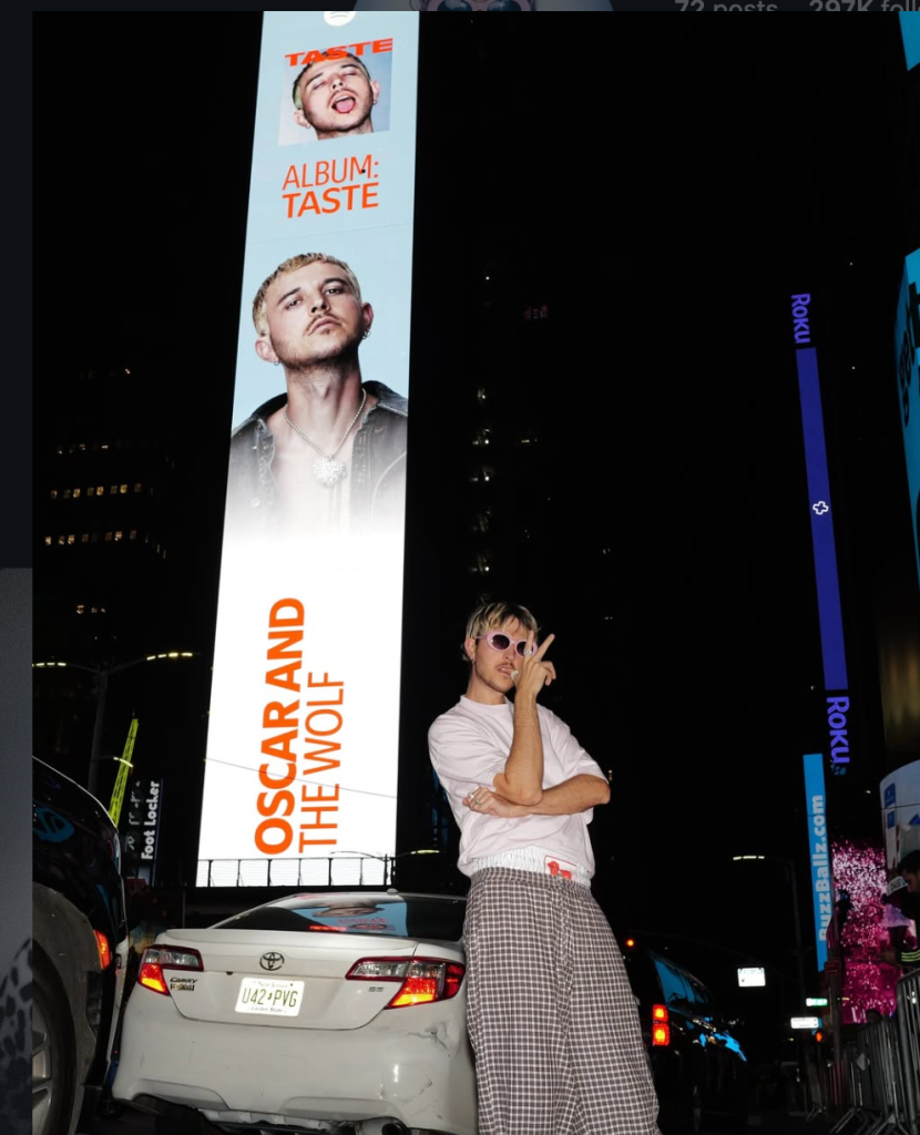 Oscar and the Wolf Taste album billboard New York Max Colombie Times Square