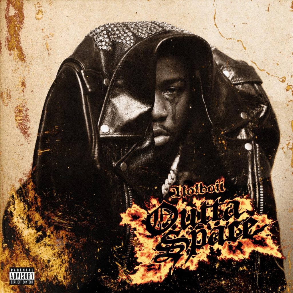 Hotboii Outta Space single cover art with flames gothic text