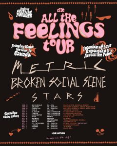Metric All The Feelings Tour 2026 poster with Broken Social Scene and Stars dates