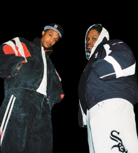 Skilla Baby and 42 Dugg posing in streetwear for West to East single release press photo