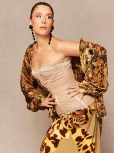 Jessie Ware portrait wearing corset and leopard print styling for Automatic single