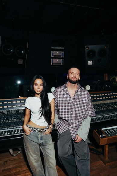 Topic and Becky G in recording studio for Sorry Papi collaboration 2026
