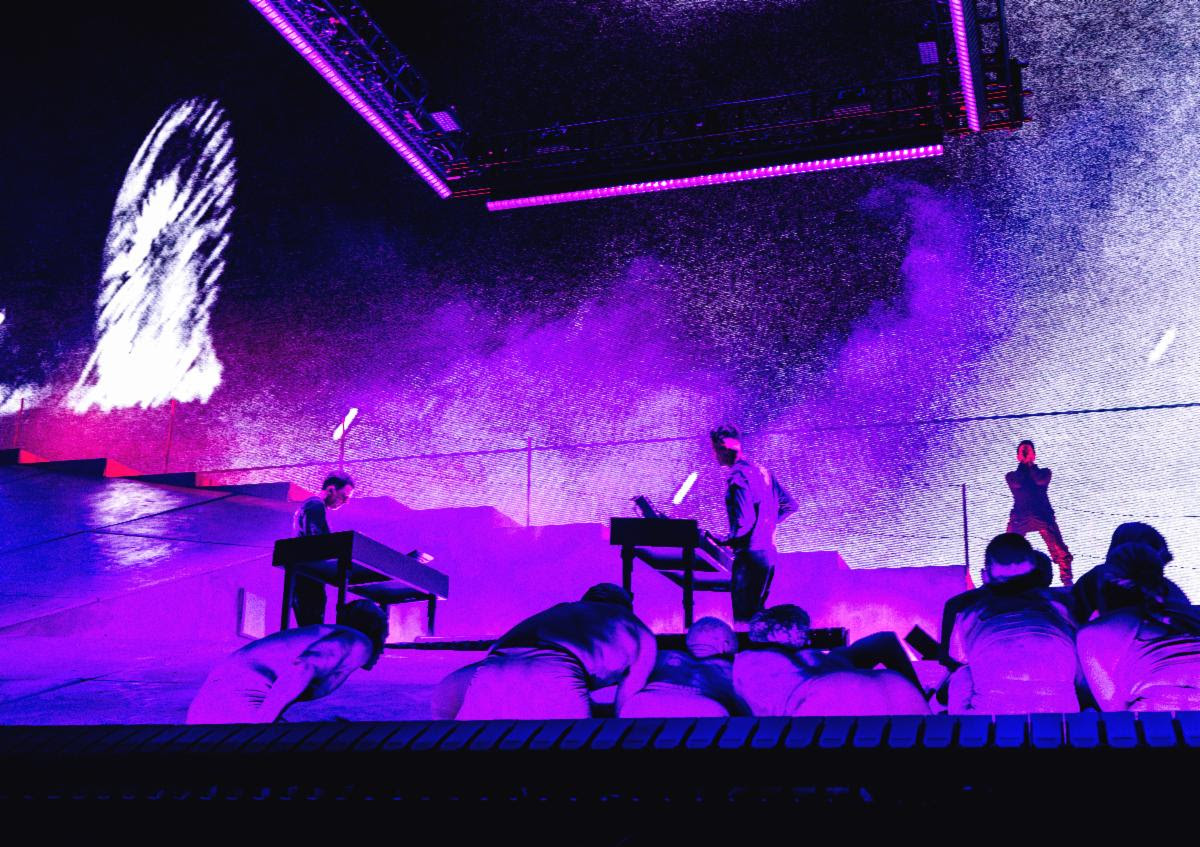 Nine Inch Nails and Boys Noize performing Nine Inch Noize set at Coachella 2026 Sahara stage