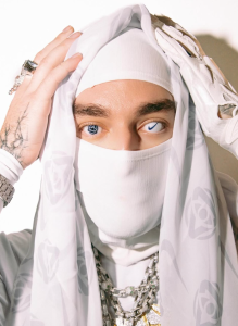 Yeat portrait white mask Nike contact lens ADL album era 2026
