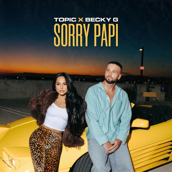 Topic Becky G Sorry Papi single cover art 2026