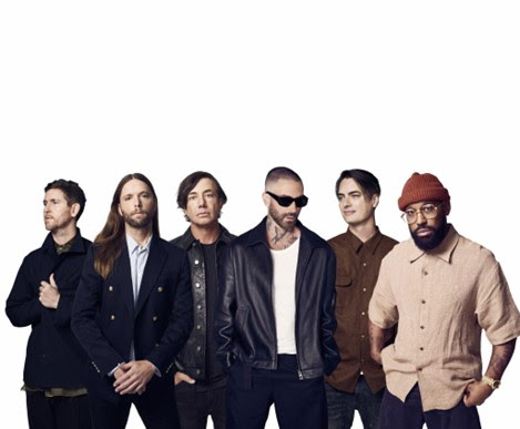 Maroon 5 band members 2026 press photo Adam Levine group portrait
