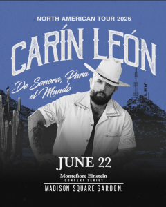 Carín León Madison Square Garden 2026 tour poster North American tour announcement