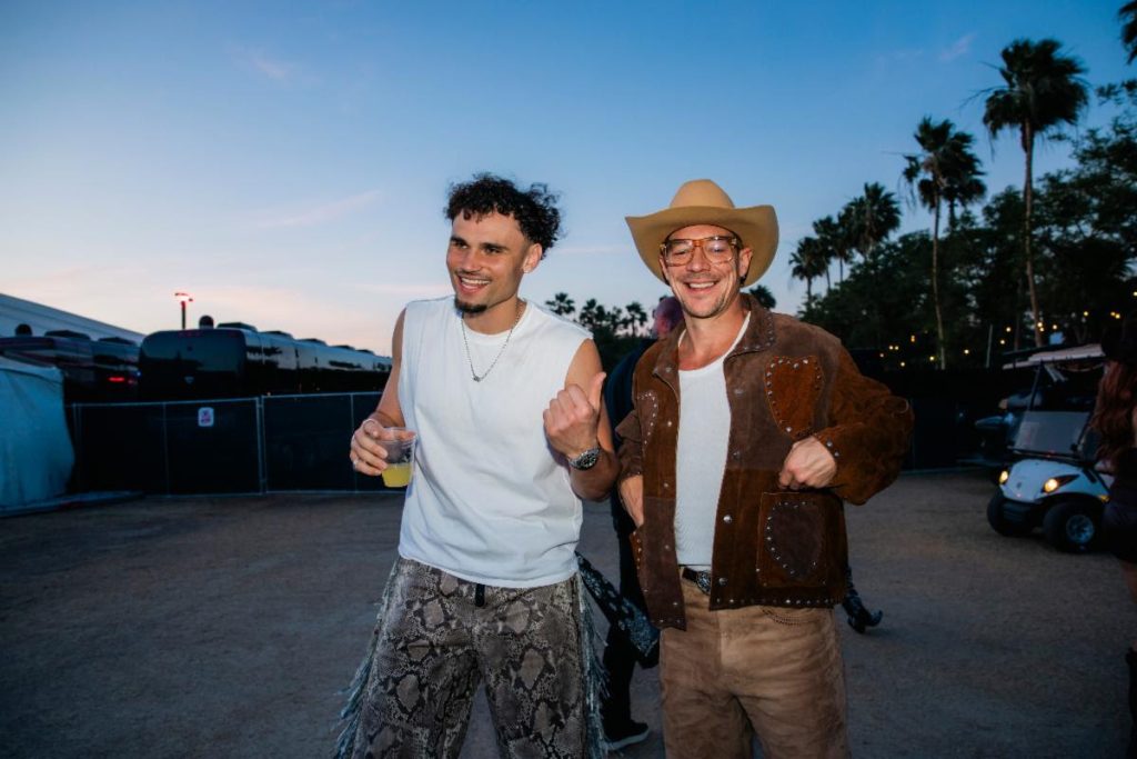 Diplo and Adrien Nunez backstage at Stagecoach 2026 ahead of “Two Steppin” debut performance