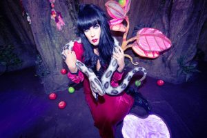Brocarde portrait with snake in surreal forest setting promoting Seven Sins single