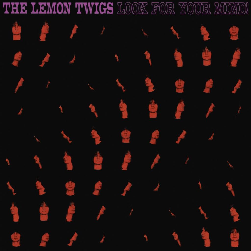 The Lemon Twigs Look For Your Mind! album cover featuring repeated shadowed portraits on a black background