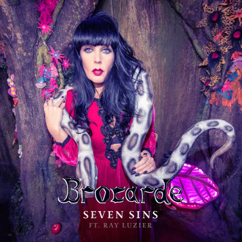 Brocarde Seven Sins single artwork featuring Ray Luzier with gothic fantasy visuals and serpent