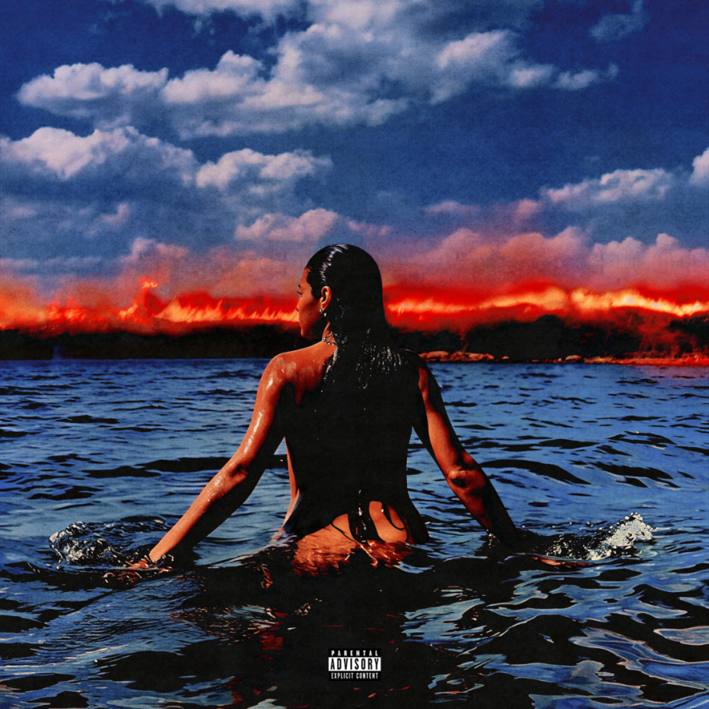 Jessie Reyez A Little Vengeance album cover with artist in water and fire in background