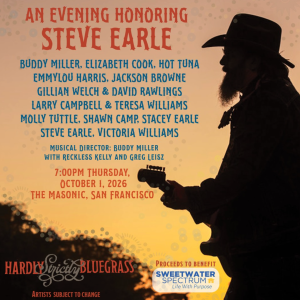 Hardly Strictly Bluegrass 2026 Announces Steve Earle Tribute Concert Featuring Emmylou Harris and Jackson Browne