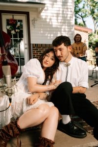 Franklin Jonas and Noah Cyrus pose together to promote their collaborative single "High and Sad."
