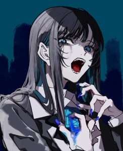 Illustrated artwork for Ado's 2026 single "Love me forever!" featuring an anime-style character with blue eyes.