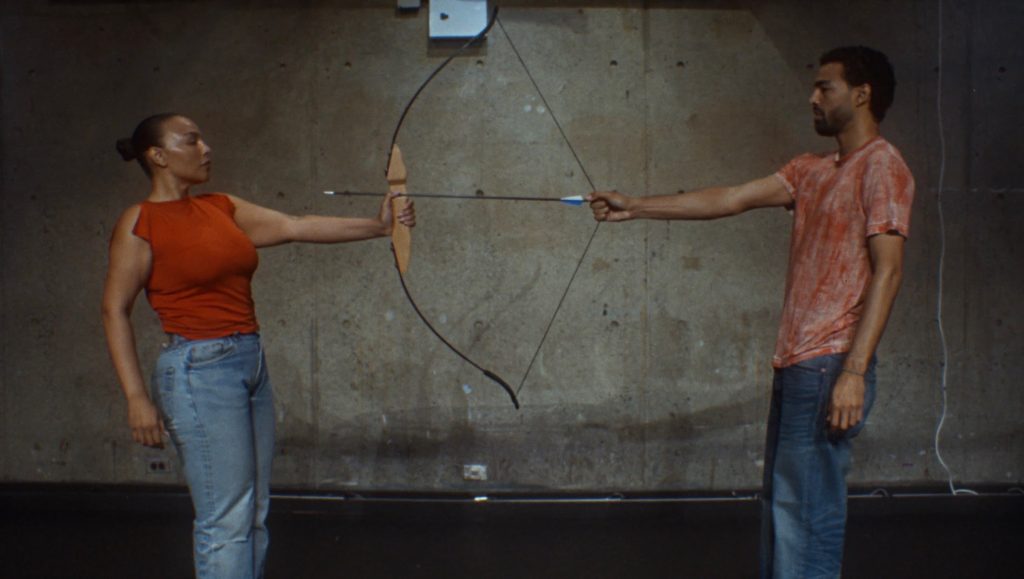 Paloma Elsesser and Sage Elsesser appear in a scene from Navy Blue's short film for "Crux Ansata / Bleeding Scarlet."
