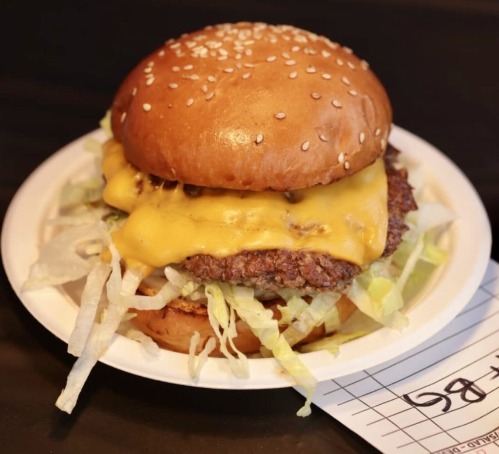 Smish Smash cheeseburger with a smashed beef patty, melted cheese and shredded lettuce at Outside Lands 2026.