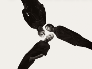 The Avalanches band members pose in a black-and-white promotional portrait ahead of the release of No Bad Memories.