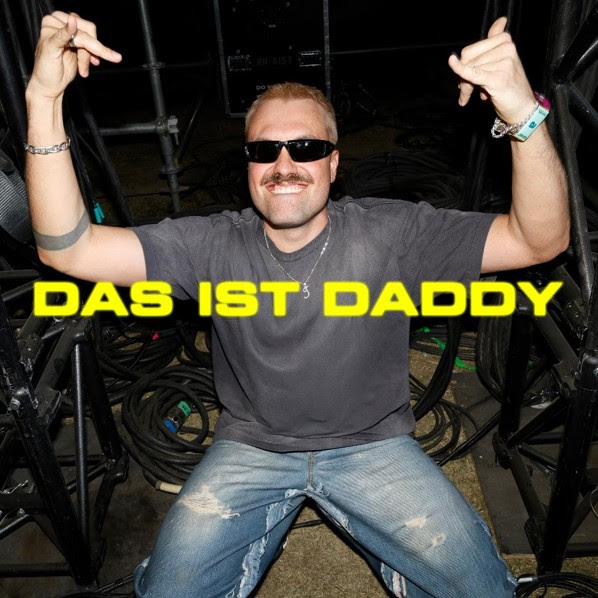 Marlon Hoffstadt on the Das Ist Daddy album cover with the album title in yellow lettering.