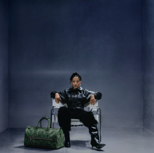 Jazzy seated in a chair for Peace & Patience promotional photo