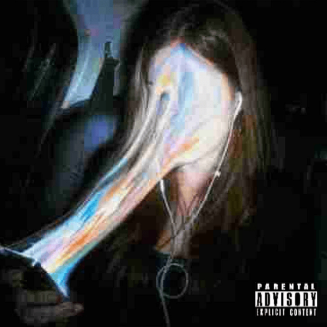 Cover artwork for Ken Carson’s 2026 EP cartunez, featuring a distorted close-up portrait with a parental advisory label.